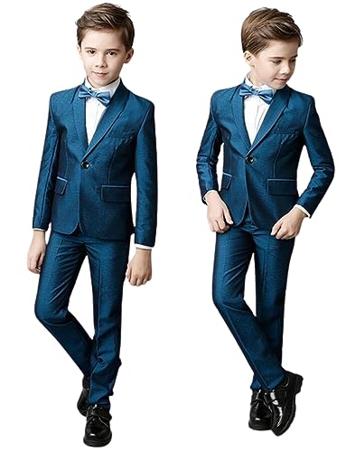 Costume mariage garçon ensemble 2 pièces veste col châle pantalon smoking enfant fête