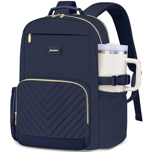 Focdod Laptop Backpack for Women Bookbag: 15.6 inch Work Backpacks with Pouch Pocket for Large Capacity Cup & USB Charger College Book Bag Travel Business Nurse Teacher Bookbags Anti-theft Back Pack