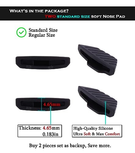 Image of 2 Pairs Replacement Nose Piece Nose Pads for Oakley Mercenary OO9424 Sunglasses Eyeglasses Frame, Black Standard Size