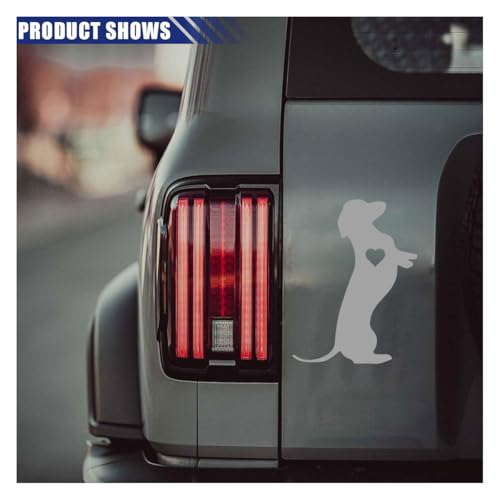 Image of 5.5 inch Dachshund Heart Dog Vinyl Decal, Waterproof Car Bumper Sticker for Car, Truck, Wall, Laptop (Grey)