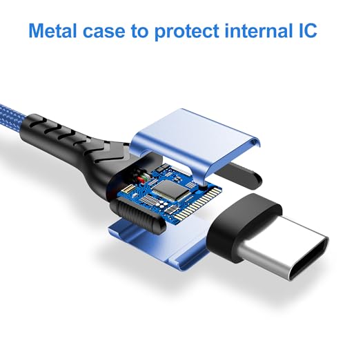 Image of Durcord Phone cableC to C Cord 2Pack 10ft USB C to USB C Cable 100W Fast Charger Cable for Phone etc. Blue
