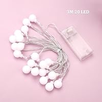 ENLACE Lichterkette Kugeln, 3M 20 LED Warmweiß Kugel Batteriebetriebene Lichterkette, Globe Lichterketten Innen Außen, für Hochzeit, Party, Weihnachten, Garten, Zimmer, Balkon, Camping – Ansicht 2