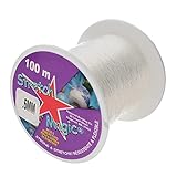 Stretch Magic Bead & Jewelry Cord - Strong & Stretchy, Easy to Knot - Clear Color - 0.6mm Diameter - 100-meter (328 ft) Spool - Elastic String for Making Beaded Jewelry
