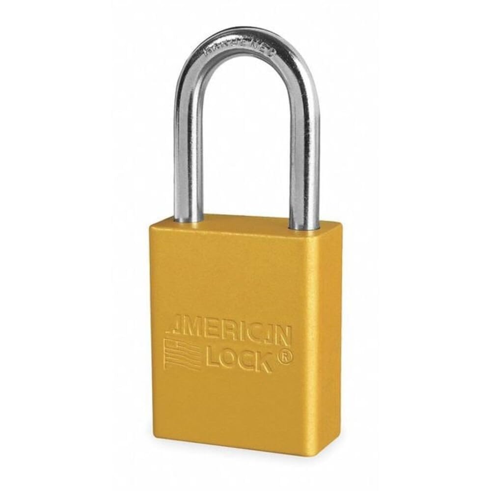 Cadenas en aluminium Master Lock A1106MKYLW pour empêcher le redémarrage machine