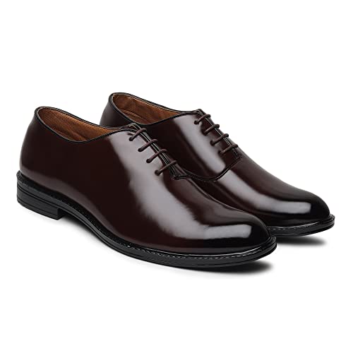 Image of Zixer Synthetic Leather Mens Formal Shoes || Office Formal Shoes Men Stylish|| Formal Shoes for Men Patent Leather Lace Up Party Formal Shoe