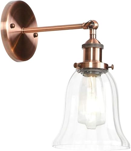 Miniatura 9 de Retro Glass Wall Light Industrial Wall Sconce Farmhouse Wall Lamp, Vintage Wall Mount Lighting Fixture Hardwired Sconces for Living Room Loft