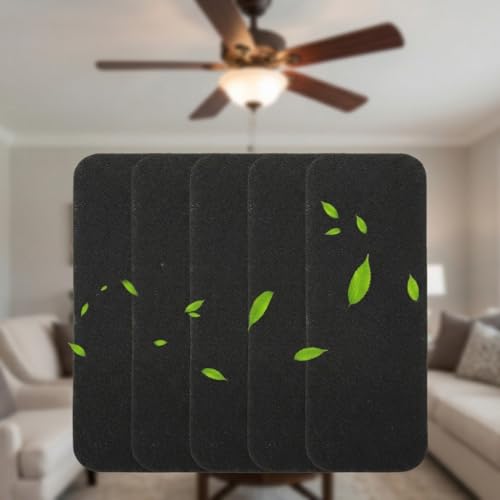 Image of HASTHIP 5 Pack Ceiling Fan Filters Activated Coconut Shell Carbon Air Purifier Pads Unscented Dust and Allergen Capture for Household Ceiling Fans Black