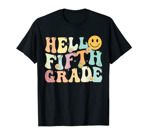 Hello 5th Fifth Grade Groovy Back To School Teachers Student T-Shirt