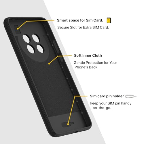 Image of Outlouders Bumper Case for Realme 13 Pro / 13 Pro Plus 5G | Full Camera Protection | TPU Soft Flexible Shockproof Back Cover (Black)