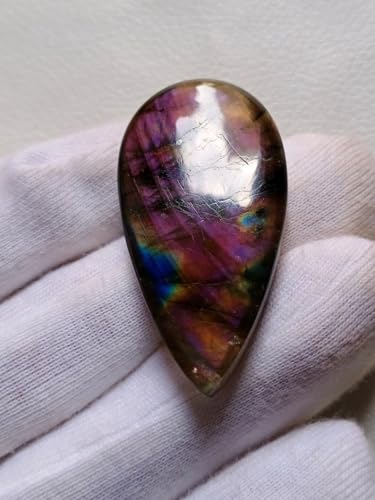 Cabochon labradorite violette pour fabriquer un collier artisanal fait main