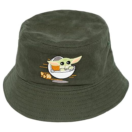 Concept One Star Wars Grogu Bucket Hat, The Mandalorian Packable Travel Hat, Wide Brim Summer Hat, Green, One Size