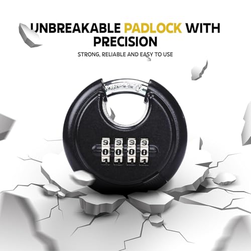 Image of Amazon Basics Number Locks for Door |Combination Lock Padlock Secure Number Lock | Multi-Purpose Lock for Home, Office, and Outdoor Use, Black (Pack of 1)