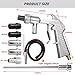Sandstrahlpistole Druckluft Set, Sandstrahlen Pistole mit 1M Siphon-Zufuhr, Sandstrahldüse Metall düsen von 5MM-6MM Kaliber, Geeignet für Sandstrahlgeräte, Entfettungsmittel und Schleifmittel