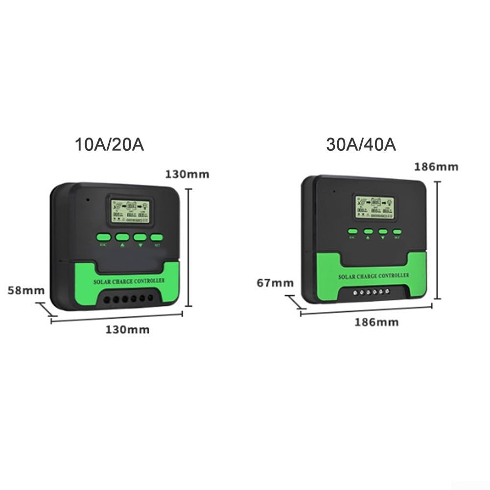 Regolatore di carica solare MPPT 12 V/24 V automatico con display LCD | doppie porte USB | monitoraggio remoto WiFi per camper | illuminazione stradale | sistema di pannelli per tetto (20 A) (40 A)