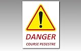 Panneau danger course pédestre en Aquilux – 70 x 90 cm