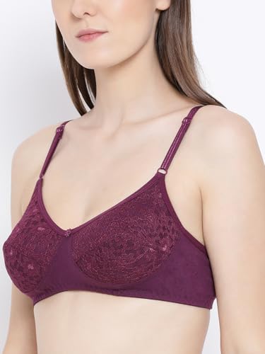 Image of Softline Women's Cotton Rich Wire-Free Full Coverage Bra Combo | Non-Padded | Fancy Lace Design | Pack of 2