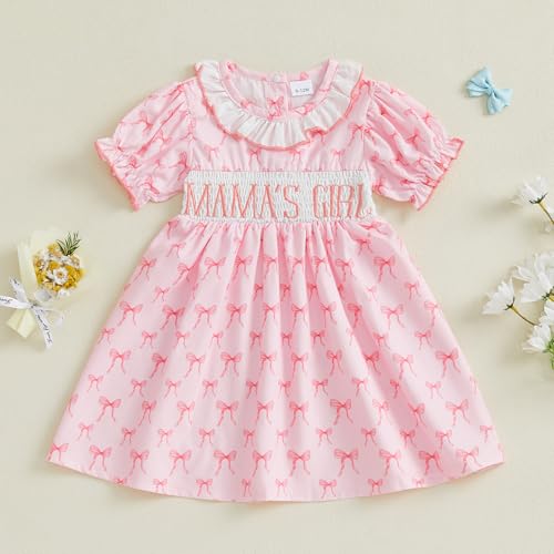 Girls 4th of July Outfit Toddler Girl Bow Doll Collar Princess Dress Kids Fourth of July Dresses Patriotic Clothes3