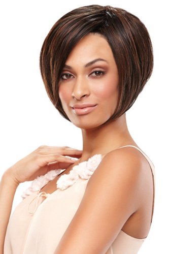 Ignite Peluca resistente al calor para mujer, corte corto en ángulo, elegante, encaje frontal, línea capilar natural, pelucas Jon Renau 830