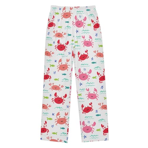 Boys' Pants Crab Cute Face Fish Long Bottoms Jogger Pants Elastic Waist Trousers with Pockets S-XL