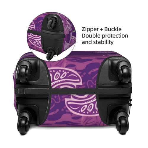 Travel Luggage Cover Elastic Anti-Scratch Suitcase Protector Washable Travel Suitcase Cover Hawaii With Purple Sea Turtle Luggage Protector Fits 18-32 Inch Suitcase4