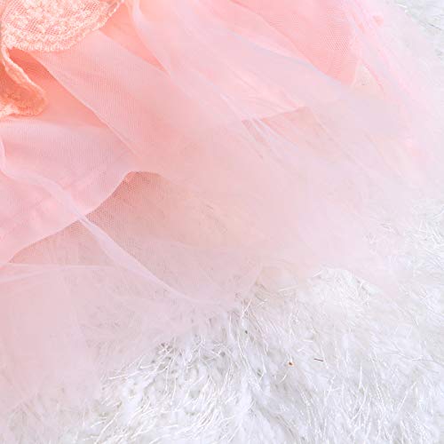 Vestido de tule sem mangas para bebês meninas tamanho 4 (rosa), rosa, L