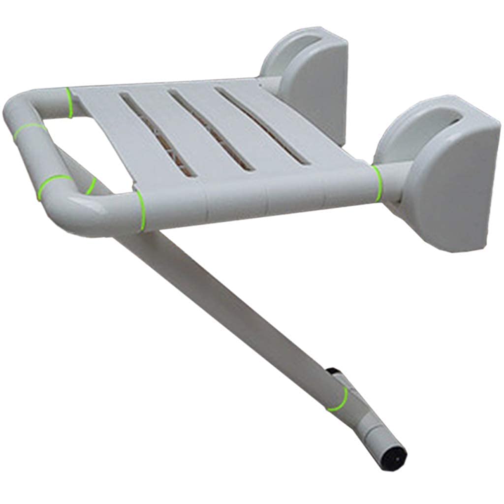Shower Chair Bath Stool Bathtub Stool Shower Stool Stylish Folding Shower Seat Attachment - Durable - Chairs for Showe for Adultelderly, and Seniors - Holds Up to 550 Lbs,Bianco-One Size