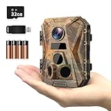 WOSODA トレイルカメラ 屋外 不可視赤外線 4K 赤外線カメラ 小型 屋外 3600万画素 IP66級防水防塵 32GBメモリーカードと電池付き 0.2s超高速トリガースピード 120°超広検知範囲 内蔵マイク 電池式防犯 人感センサーカメラ 動体検知 日本語取扱説明書付き