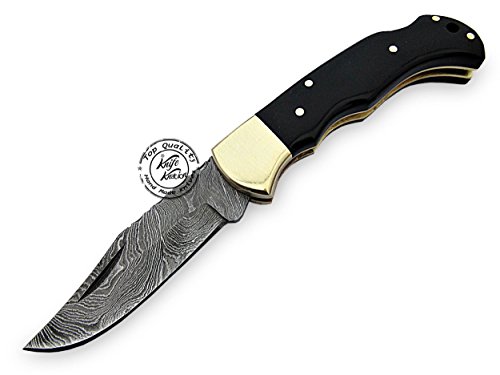Buffalo Horn 6.5'' 100% Handmade Damascus Steel Folding Pocket Knife 100% Prime Quality #TOP1
