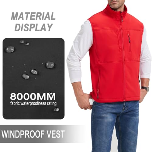 XinYangNi Men's Lightweight Softshell Golf Running Vest Outerwear Zip Up Fleece Lined Windproof Sleeveless Jacket for Hiking3