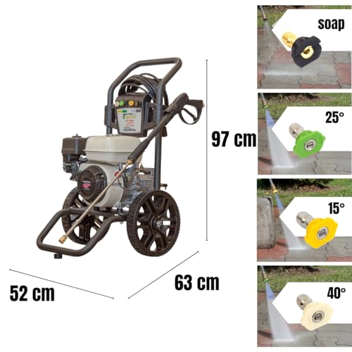 ✦ Petrol Pressure Washer ✦ Powered by HONDA GP 200-3100 PSI 196cc Petrol Engine Powered High Pressure Portable Jet Sprayer W3100HA ✦ Premium Power Car & Patio Cleaner Black - Image 8