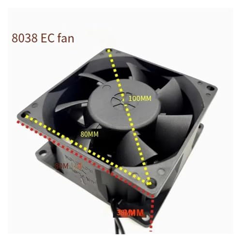 Ventilateur 80 mm TJ8038EC avec alimentation variable 110V 220V pour boîtier compact - 3