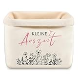Geschenkkorb für Frauen, Kleine Auszeit Korb mit Schönem Druck & Blumenmuster, Bürotasche aus Baumwolle und Leinen, Entspannung Geschenk für Yoga Zubehör, Bücher, Teesets & Snacks