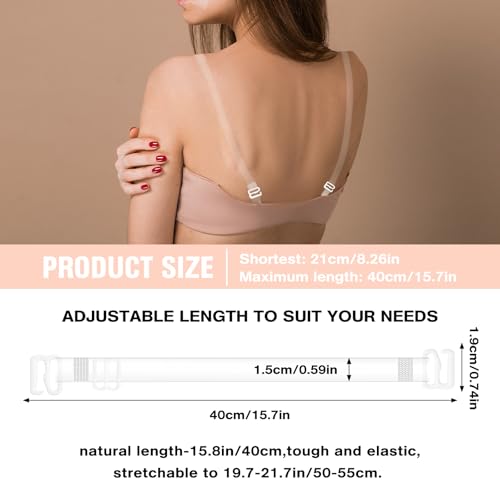 4 Pairs Clear Bra Straps for Women Invisible Bra Straps Adjustable Clear Straps for Bra, Non-Slip Invisible Shoulder Strap4