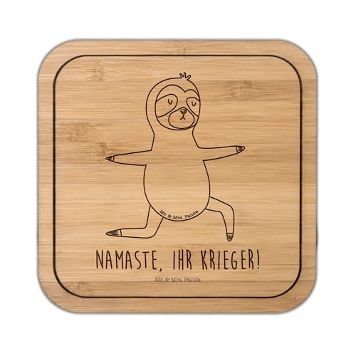 Mr. & Mrs. Panda Untersetzer quadratisch Faultier Yoga -...