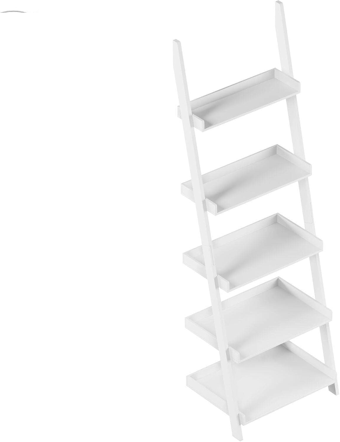 White Ladder Shelf 5Tier Cdeir Ladder Shelf Decorative Ladder Decorative Shelves