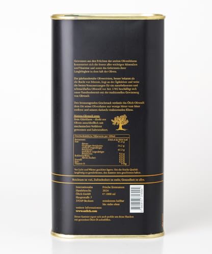 Ölich Das flüssige Gold von den Küsten der Ägäisregion Ölich Olivenöl Nativ Extra I kaltextrahiert I traditionelle Handernte seit 1785 I Olivenöl fruchtig mild, nachhaltig & pestizidfrei 1L - Funktionsansicht 5 | Öl & Essig