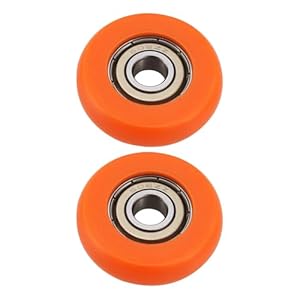 OTOTEC Rudermaschinen-Sitzrad, Außendurchmesser 36 mm, Breite 10 mm, Innendurchmesser: 8 mm, Nylon-Edelstahl-Rollenrad mit Kugellager, Tragkraft 67 kg, Orange, 2 Stück