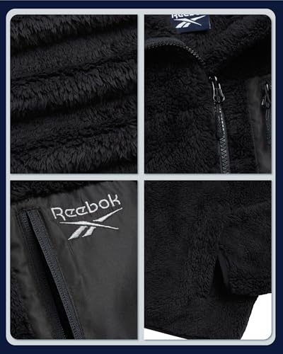 Reebok Girls Fleece Jacket - Full Zip Soft Sherpa Faux Fur Coat Hooded Winter Jacket - Warm Teddy Coat for Girls3