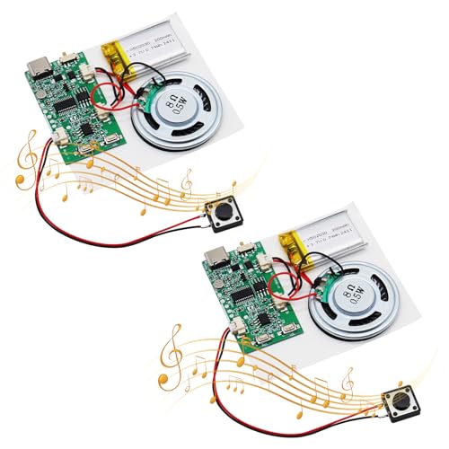 Módulo de Sonido MP3 AYWHP 2PCS Módulo de grabación de Sonido programable con Altavoz para Saludos Personalizados,Tarjeta
