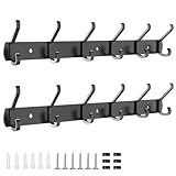 2 Piezas Percheros Pared con 6 Colgadores, 54CM Perchero De Pared de Metal,...