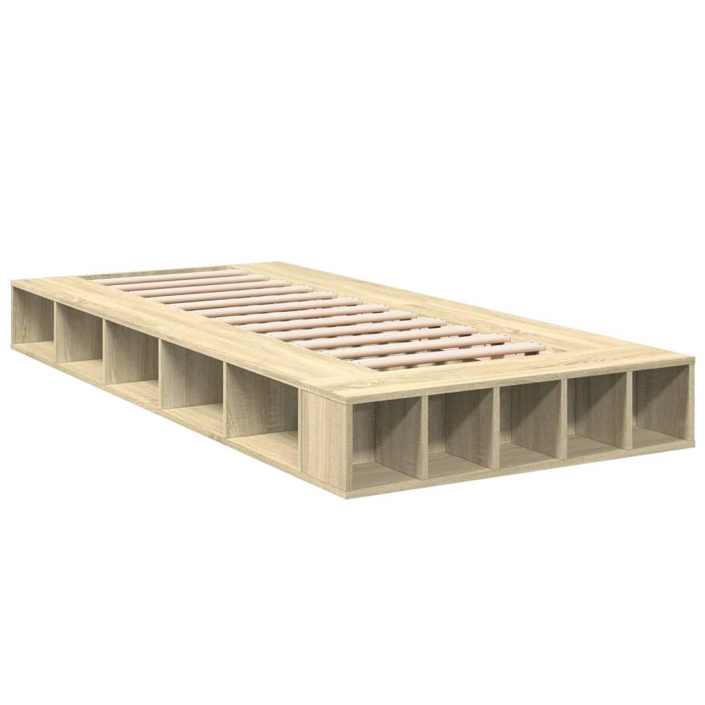 vidaXL Bed Frame, Bed Base for Bedroom Guest Room, Mattress Foundation for Single Bed, Bedstead, Sonoma Oak 90x190 cm Single Engineered Wood — image 1
