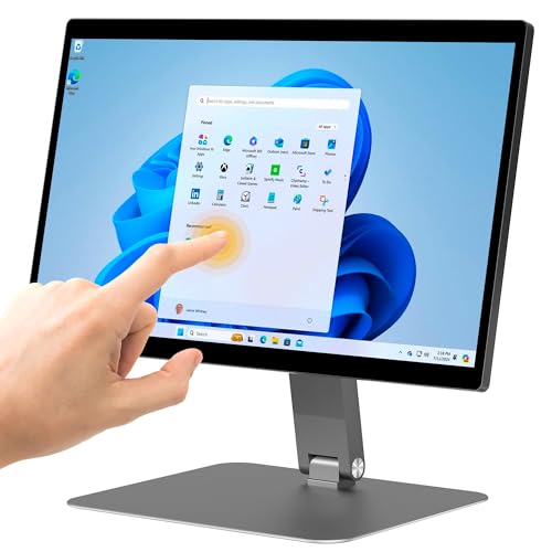 Image of HIGOLEPC All-in-One 15.6 inch Desktop Computers, FHD 180Adjustable Industrial Touchscreen Win 11 Pro N5095 Tablet Panel PC 8GB RAM /128GB ROM, HDMI 2.0 WiFi 5 Bluetooth 5.0 for Office /Automation /Kiosk