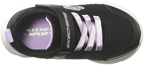Skechers Kids Girls Wavy Lites-Blissfully Free Sneaker, Black, 3.5 Big Kid | Image 4