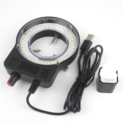 Lbg OCg 48  LED ߉\ȃOCgƖ탉vYƗpXeIYƗpJg勾 USB DC 5V YA_v^[(Black with adapter)