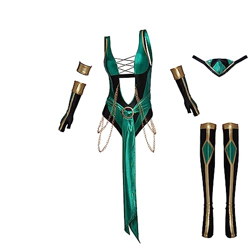 1791's lady Jade Kitana Cosplay MK 11 Sonya Blade Costume Outfits (green 1, S)