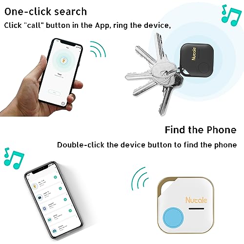 NutPro Key Finder, Bluetooth Tracker Item Locator with Key Chain for Keys Pet Wallets or Backpacks and Tablets, Batteries Include (White & Black, 4 Pack) NutPro Key Finder, Bluetooth Tracker Item Locator with Key Chain for Keys Pet Wallets or Backpacks and Tablets, Batteries Include (White & Black, 4 Pack)