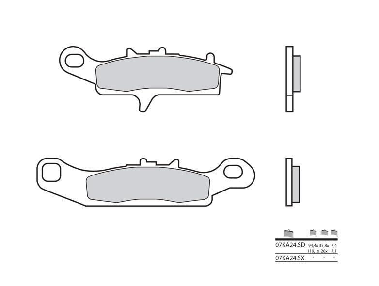 Plaquettes de frein Brembo 07KA24SX pour supprimer les bruits au freinage