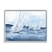 Stupell Industries White Sailboats Coasting Ocean Waters Blue Tide Grey Framed Wall Art, 20 x 16
