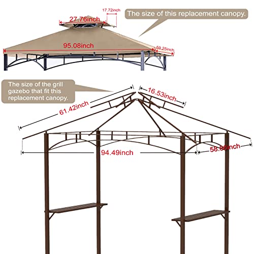 Grill Gazebo Replacement Roof For #L-Gz238Pst-11 By Abccanopy #TOP2