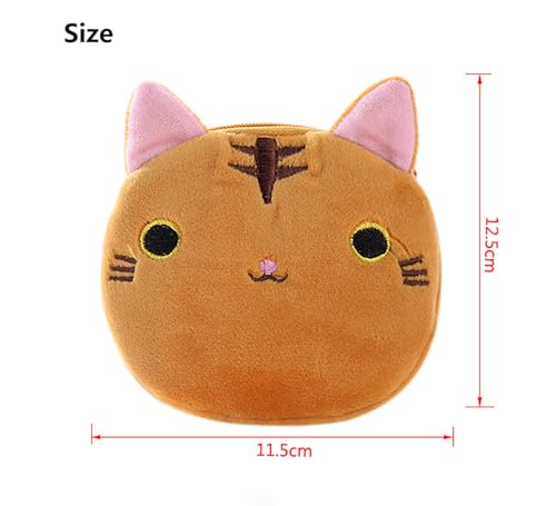 Small Change Purse for Coins, 4 Pcs Cat Face Coin Purse Pouch Change Holder with Zipper For Women Girls, Cute Animal Cartoon Change Money Organizers Purse Wallet Trinket Jewelry Bag Gift Bag2